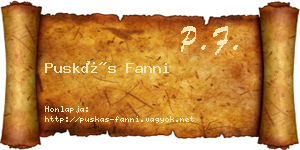 Puskás Fanni névjegykártya