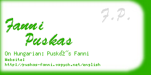 fanni puskas business card